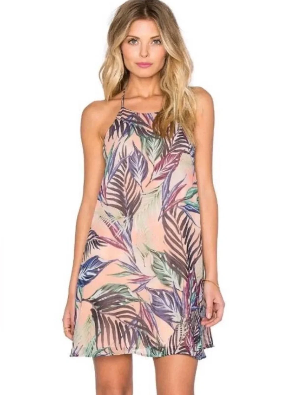 Gomez halter mini dress 🌴 palm print